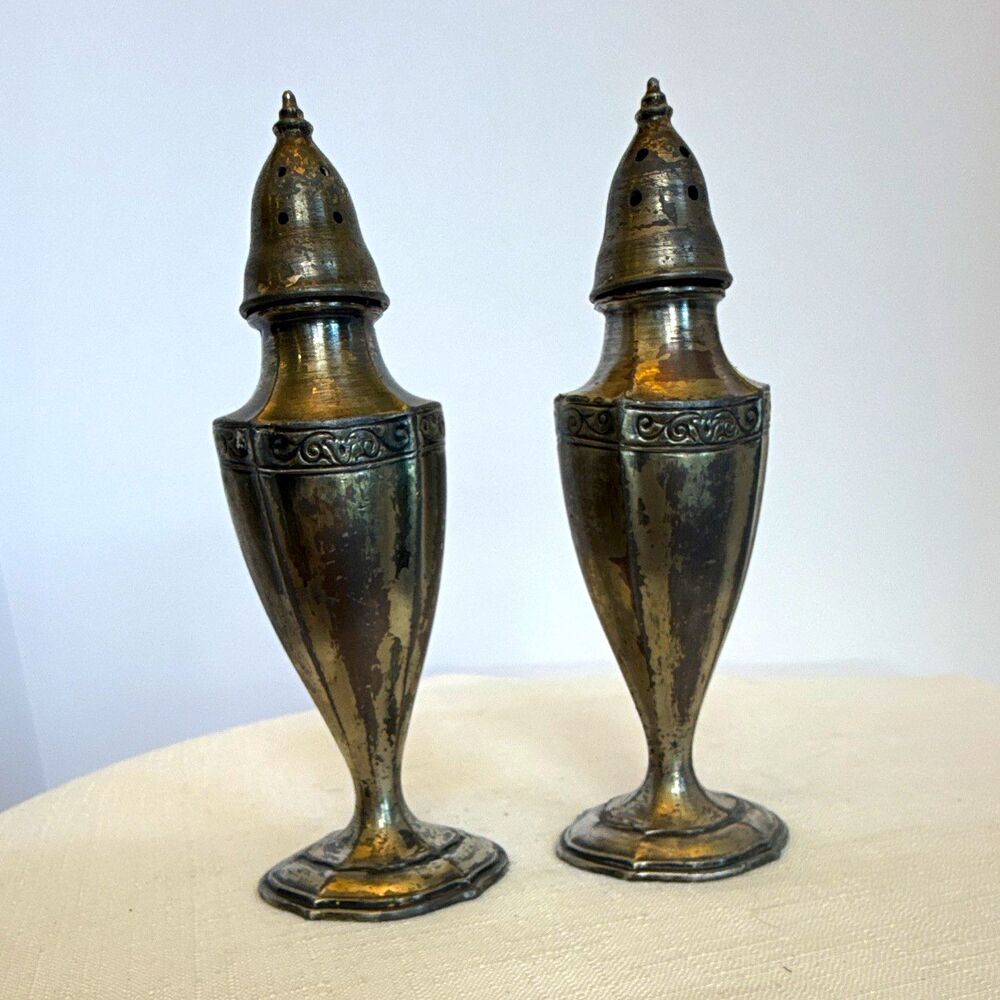 Vintage La France Art Deco Silver-Plated Salt & Pepper Shakers - Pattern 616